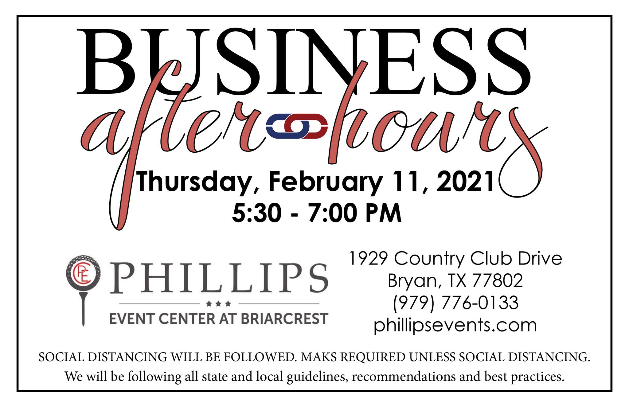 BCS Chamber Business After Hours The Phillips Event Center BCS