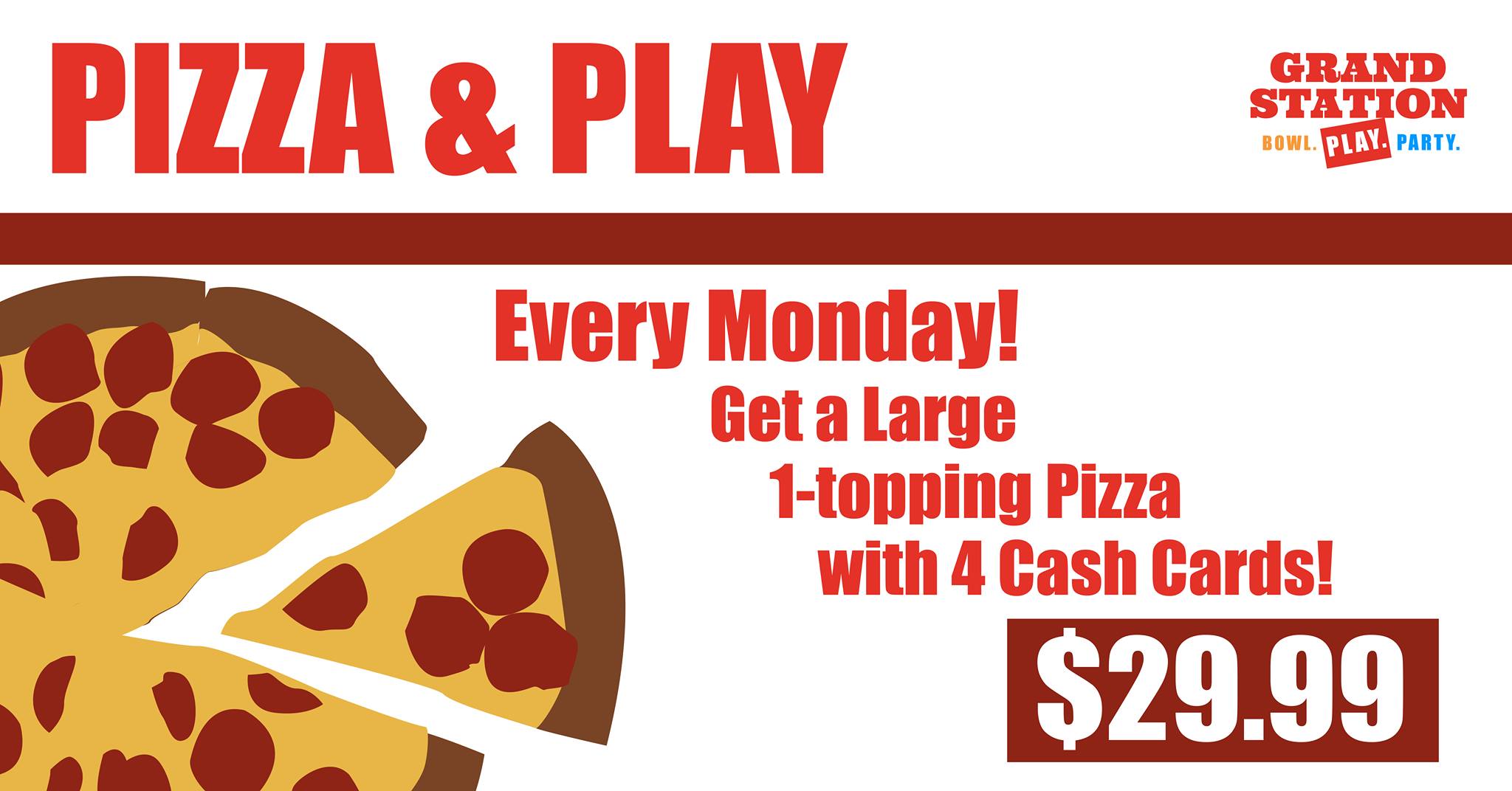 Pizza & Play Special - Mondays - BCS | Calendar