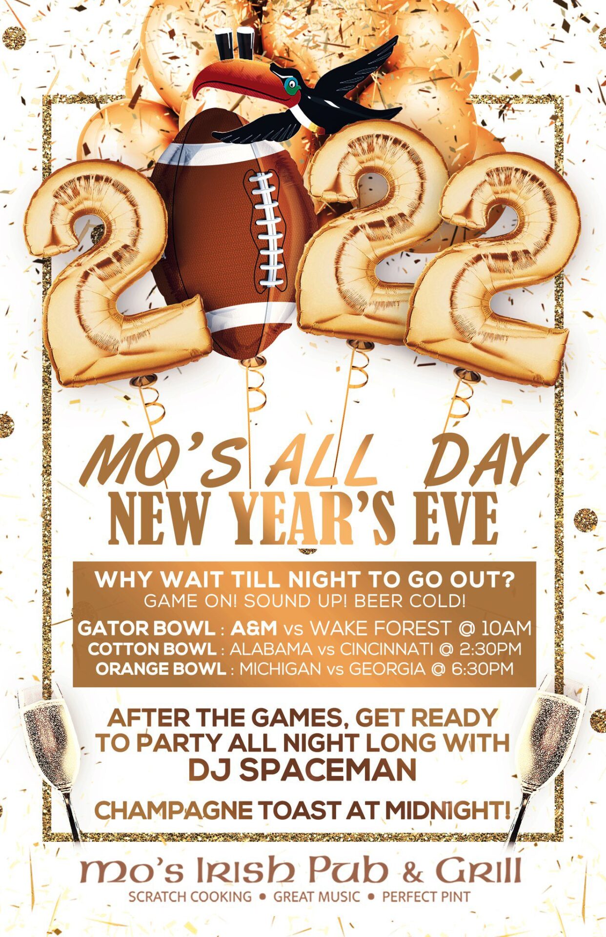 ALL DAY NYE Bowl Games + Ball Drop BCS Calendar